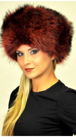 Cappello in marmotta rosso-ciliegia Donna